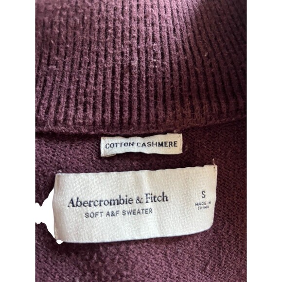 Abercrombie Fitch  Soft A&F  Sweater Cotton Cashmere Purple Polo Collar S - Picture 8 of 8